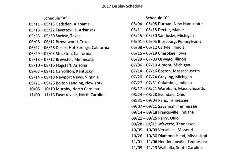 2017 Locations