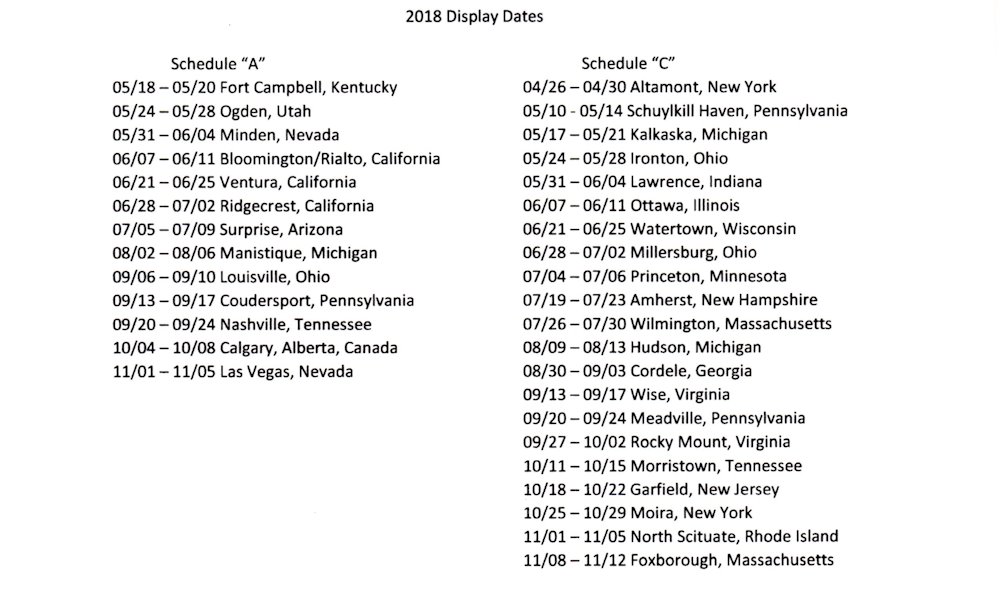 2018 Locations