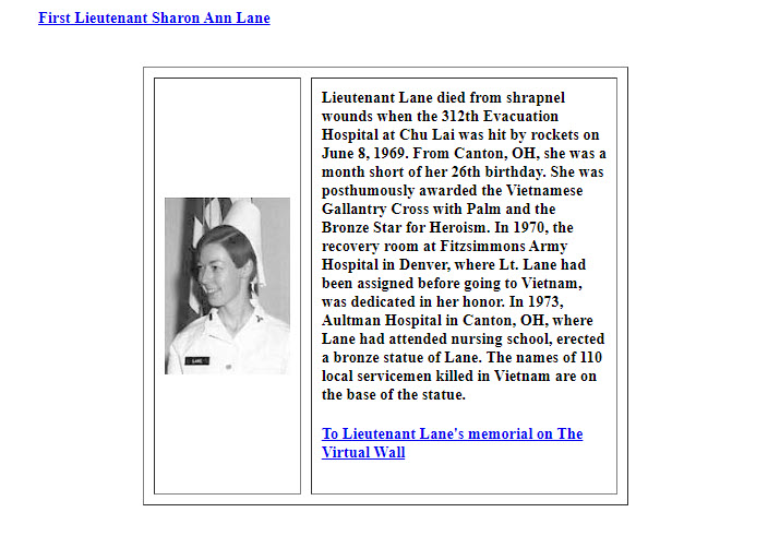 American Women who died in Vietnam War